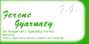 ferenc gyarmaty business card